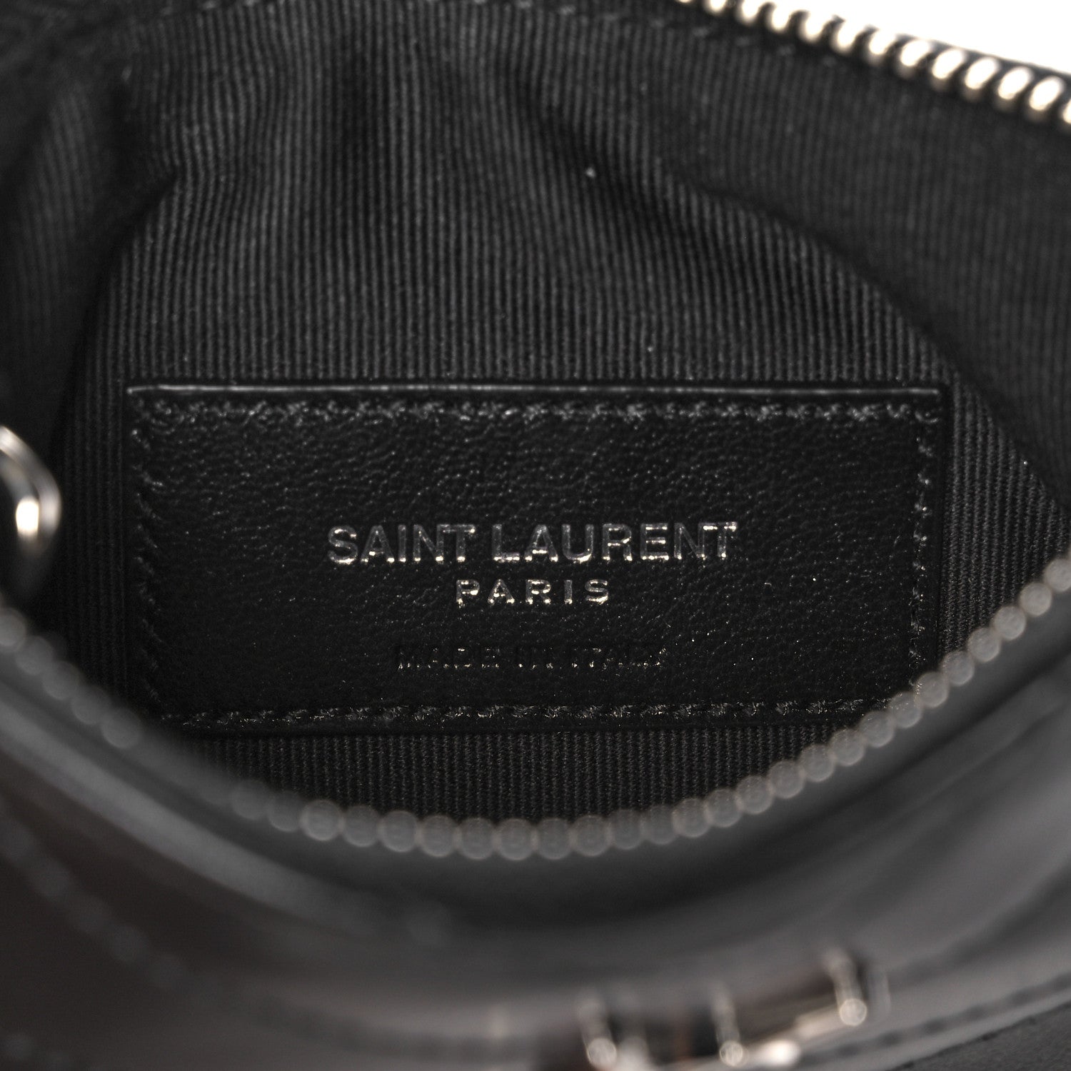 Saint Laurent Calfskin Matelasse Monogram Key Pouch Black 6 of 10