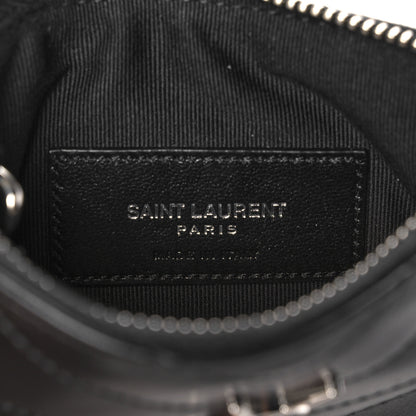 Saint Laurent Calfskin Matelasse Monogram Key Pouch Black 6 of 10
