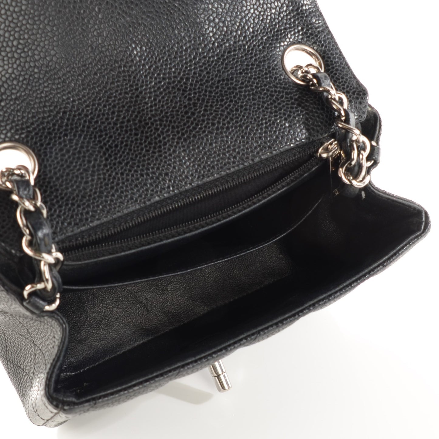 Caviar Quilted Mini Square Flap Black