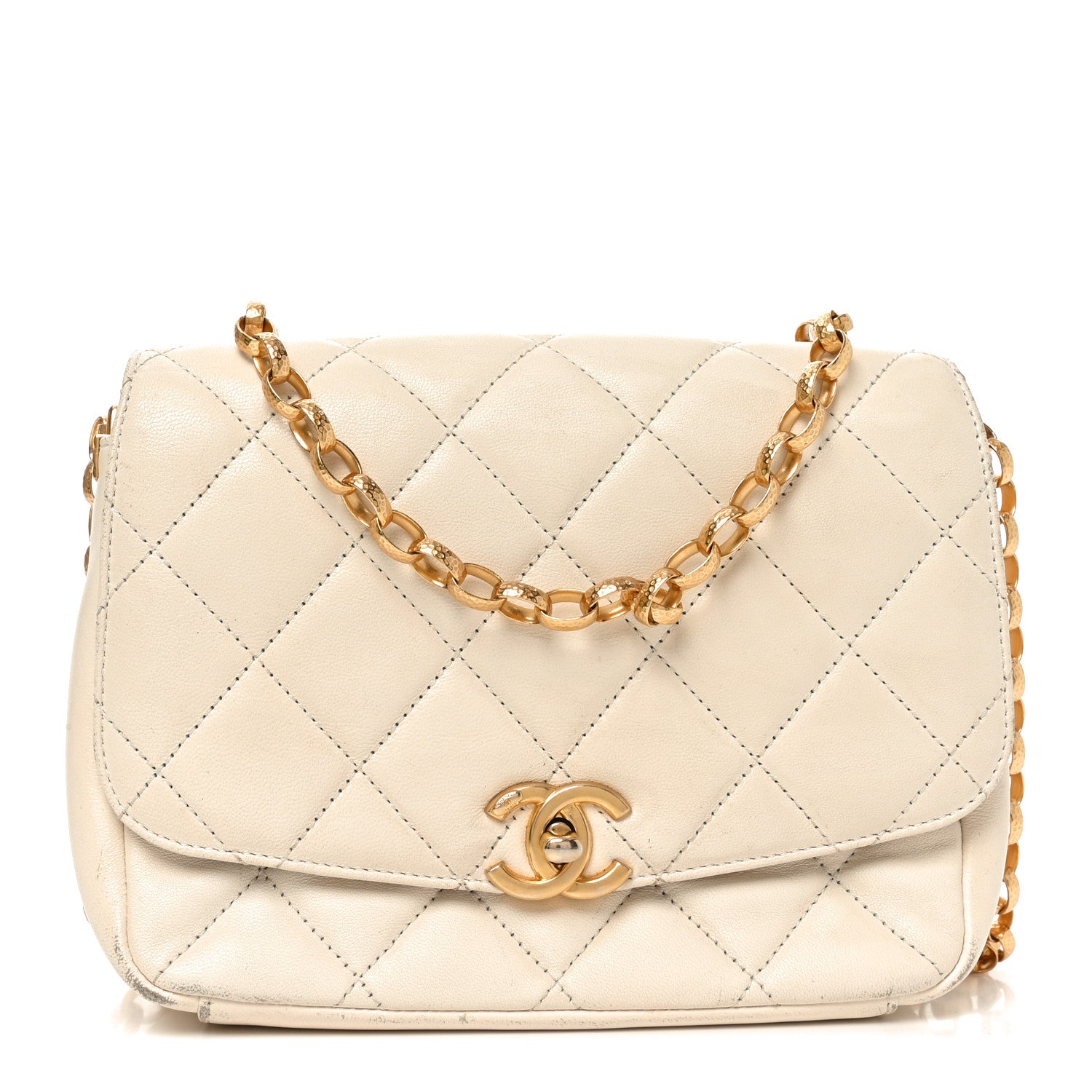 Chanel Lambskin Quilted CC Coin Flap Bag White 1 of 10