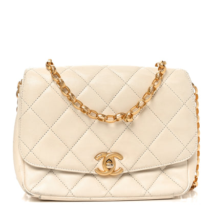 Chanel Lambskin Quilted CC Coin Flap Bag White 1 of 10