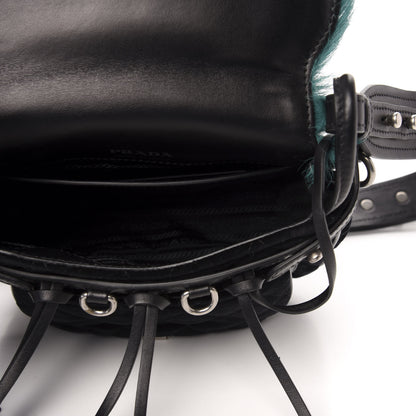 Prada Cavallino Velluto Corsaire Antic Crossbody Bag Biliardo Black 7 of 9