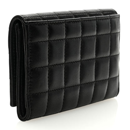 Saint Laurent Goatskin Carre Quilted Cassandre Small Envelope Wallet Black 3 of 6