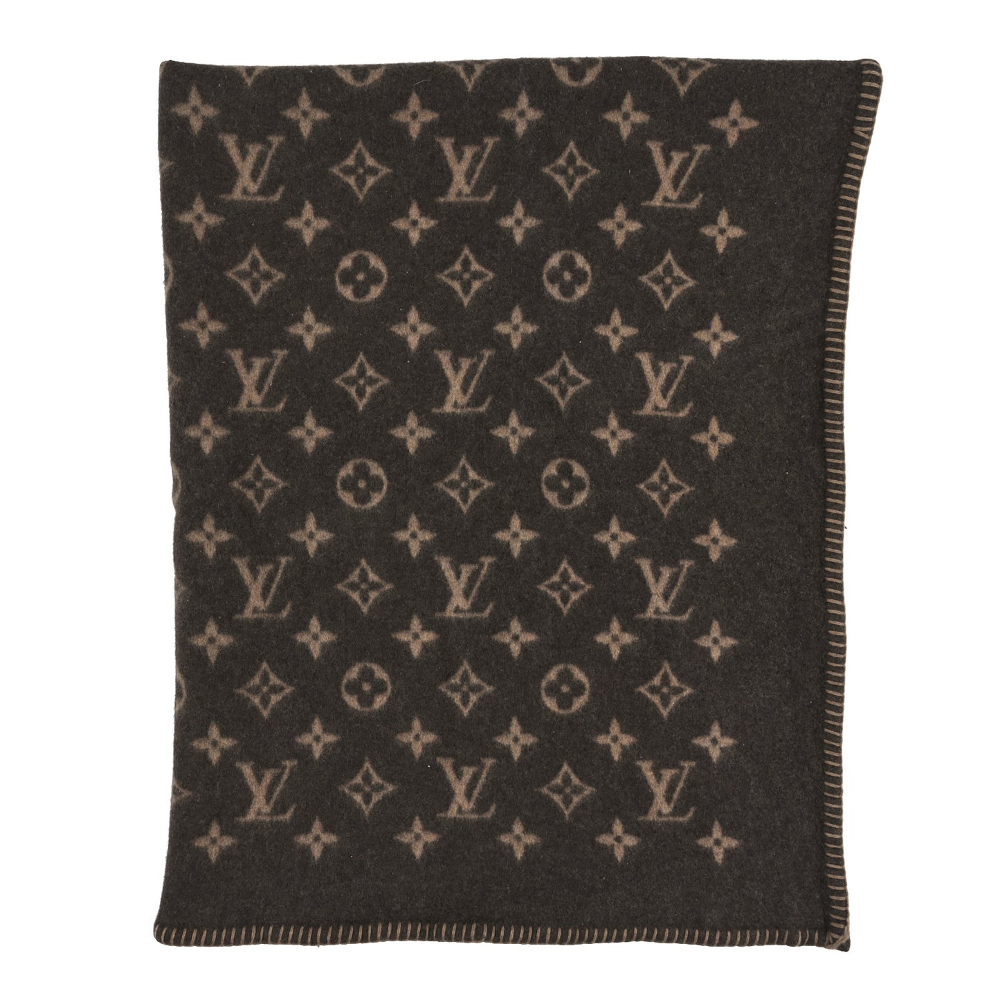 Wool Cashmere Neo Monogram Blanket Marron