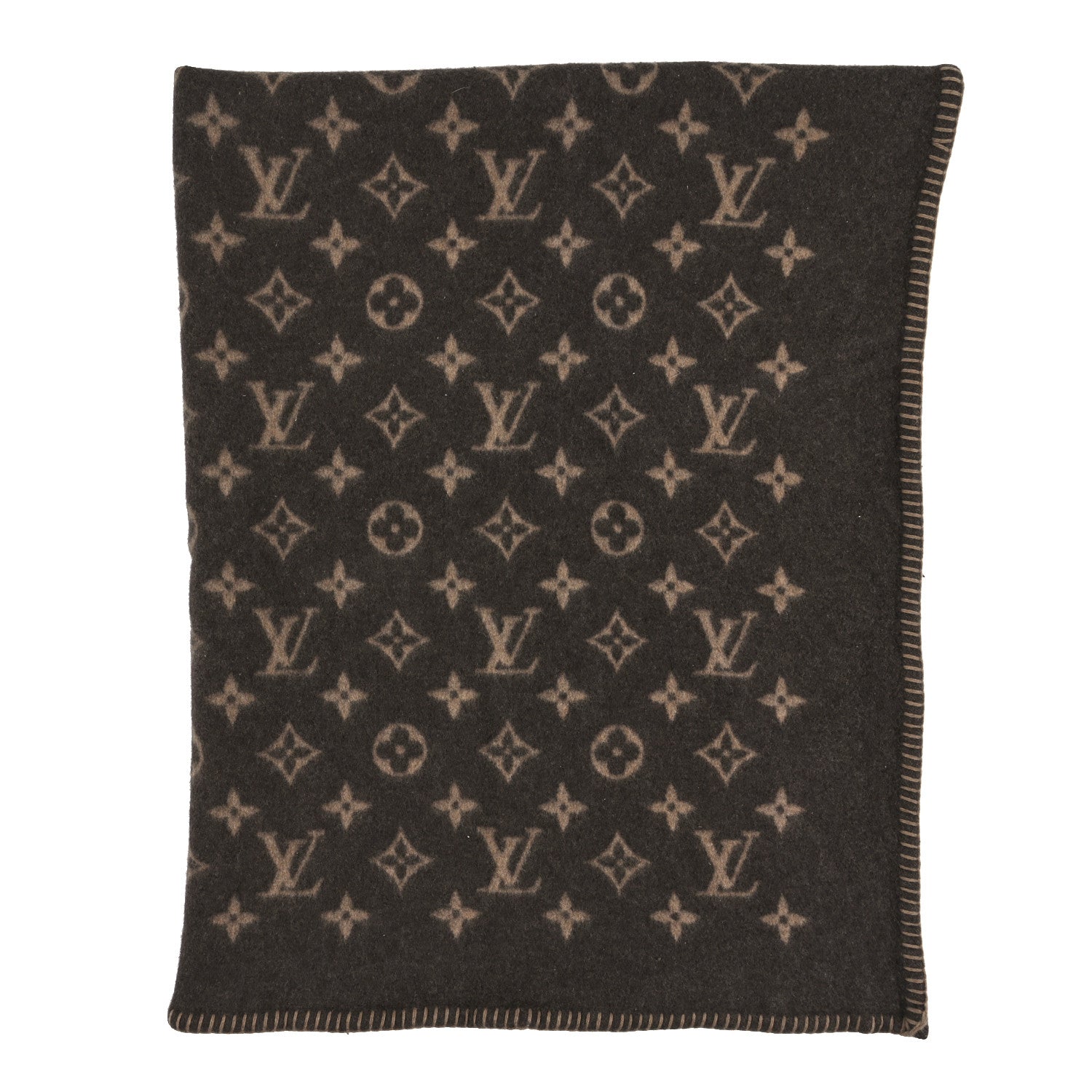Louis Vuitton Wool Cashmere Neo Monogram Blanket Marron 1 of 3