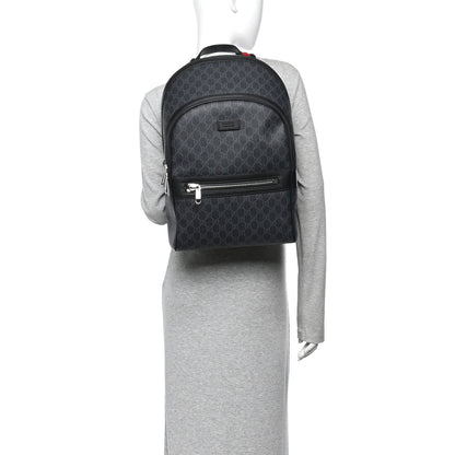 Gucci GG Supreme Monogram Backpack Grey Black 2 of 12