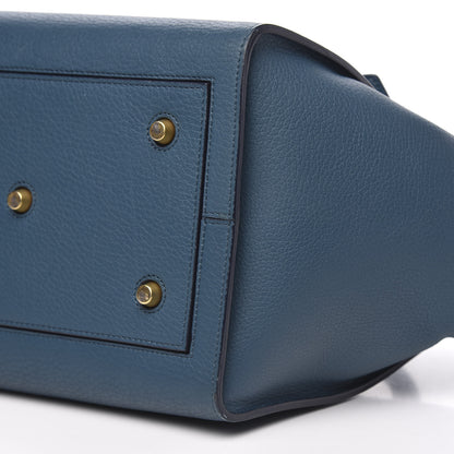 Celine Crisped Calfskin Small Tie Knot Tote Metallic Blue 10 of 16