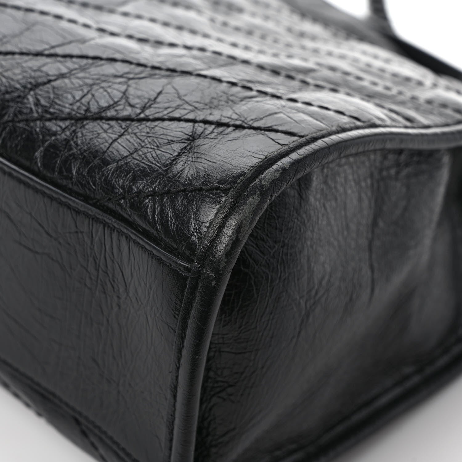 Saint Laurent Crinkled Calfskin Matelasse Monogram Medium Niki Shopper Tote Black 11 of 11