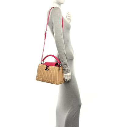 Louis Vuitton Rattan Calfskin Capucines BB Pink 2 of 10