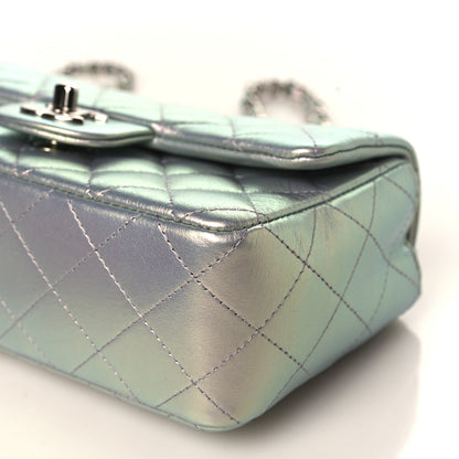 Chanel Iridescent Calfskin Quilted Mini Rectangular Flap Light Purple 9 of 10