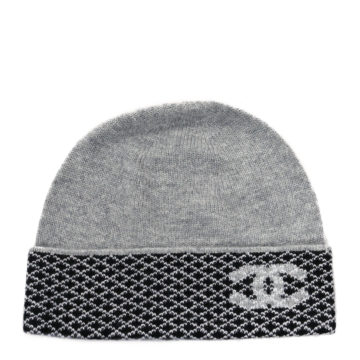 Cashmere Blend CC Beanie Hat With Gloves Set Black Grey