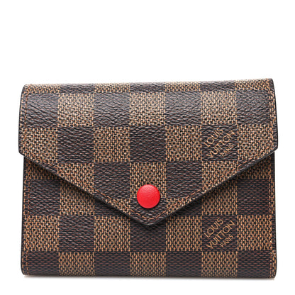 Louis Vuitton Damier Ebene Victorine Wallet Red 1 of 9