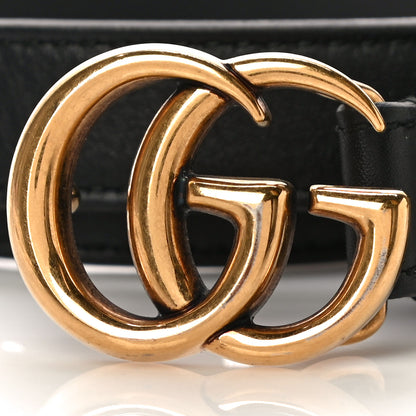 Gucci Calfskin Double G 20mm Belt 80 32 Black 2 of 7