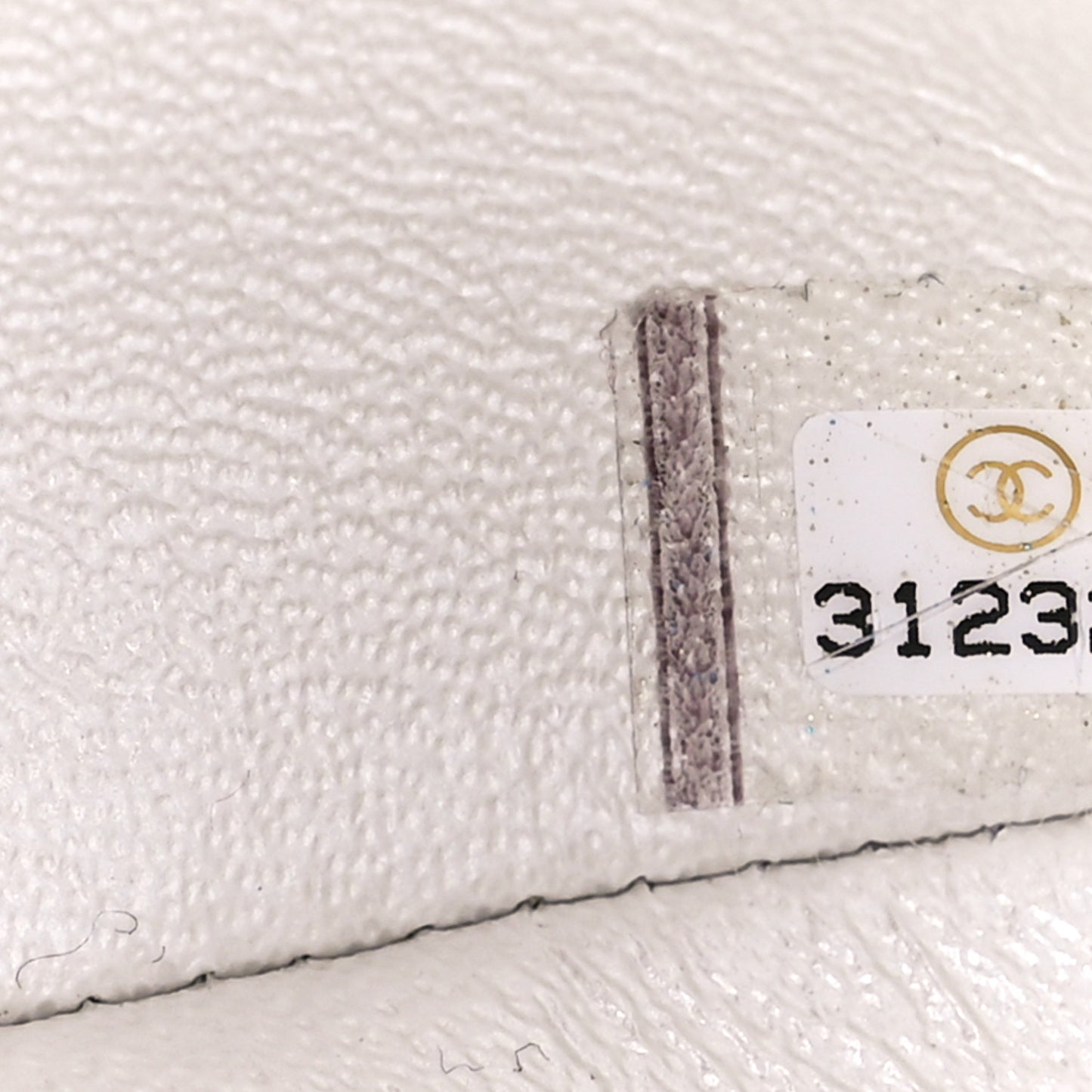 Iridescent Caviar Quilted Mini Top Handle Rectangular Flap White