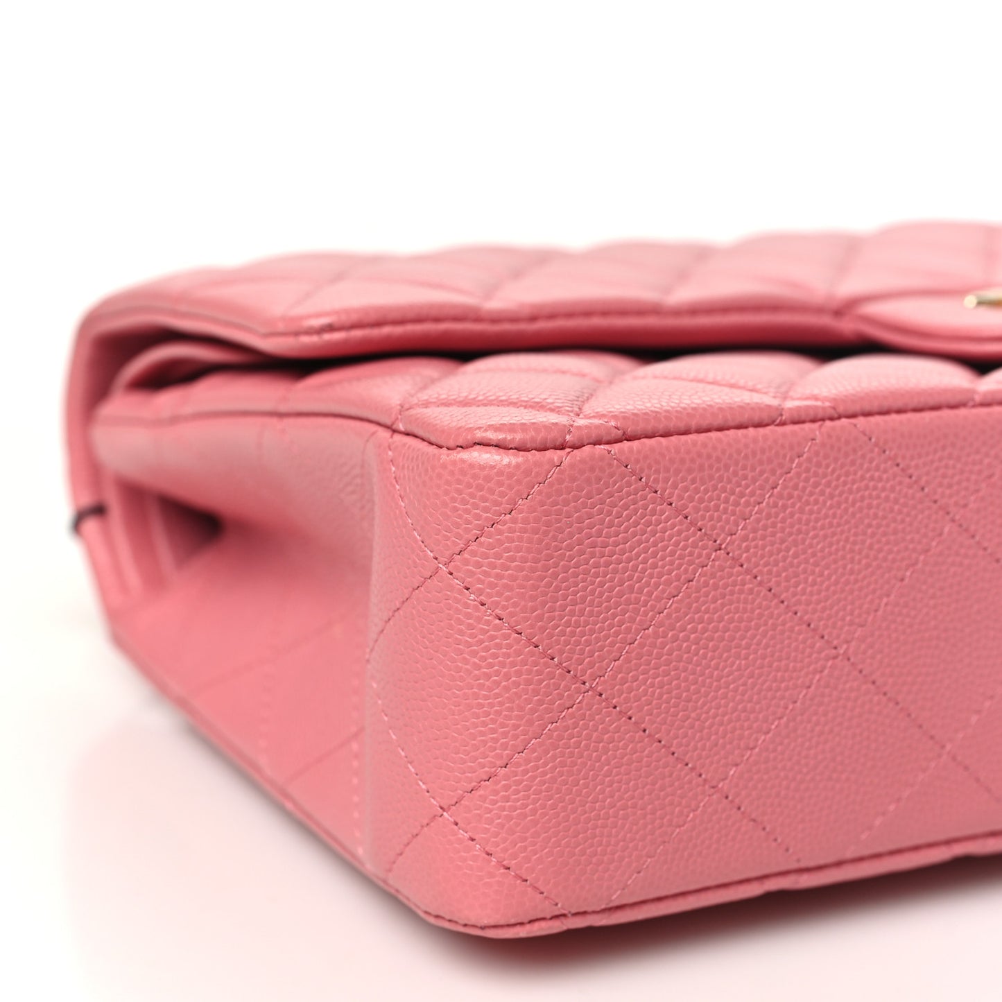 Caviar Quilted Medium Double Flap Pink
