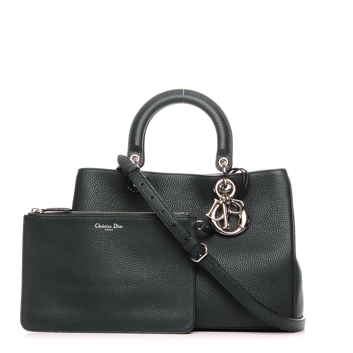Christian Dior Bullcalf Medium Diorissimo Tote Dark Green 3 of 14
