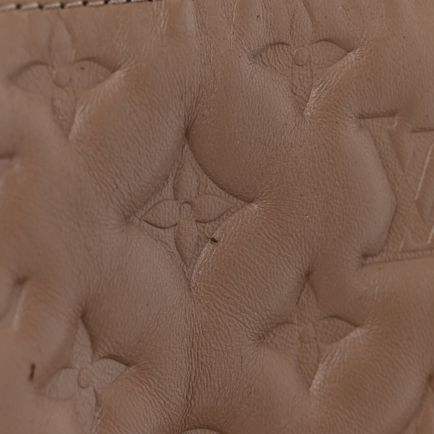 Lambskin Embossed Monogram Coussin MM Taupe