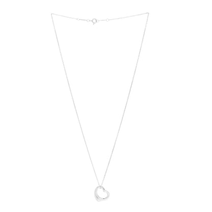 Tiffany Sterling Silver 16mm Elsa Peretti Open Heart Pendant Necklace 3 of 7