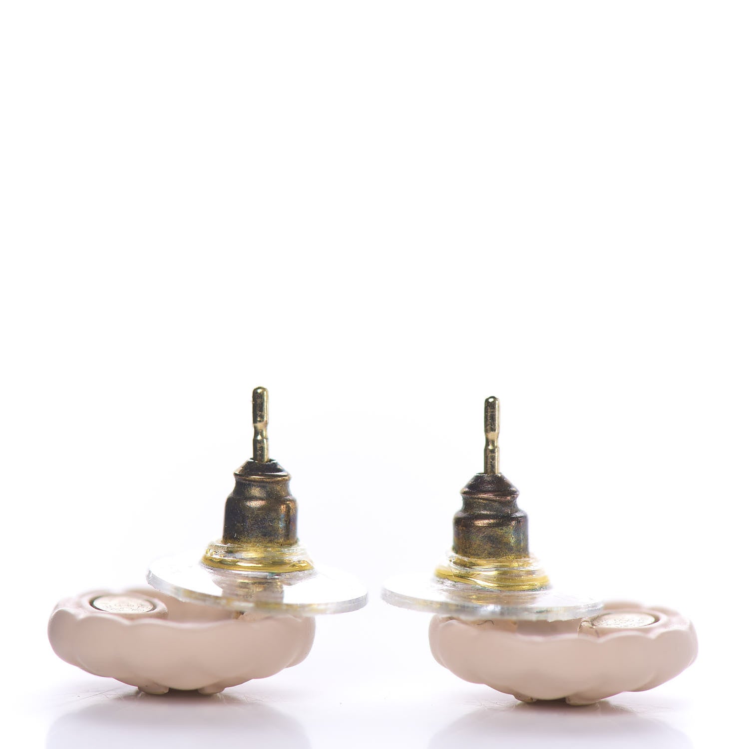 Chanel Enamel Quilted CC Clip On Earrings Gold 3 of 4
