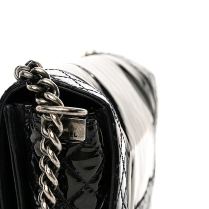 Chanel Patent Medium Boy Reverso Flap Black 14 of 17