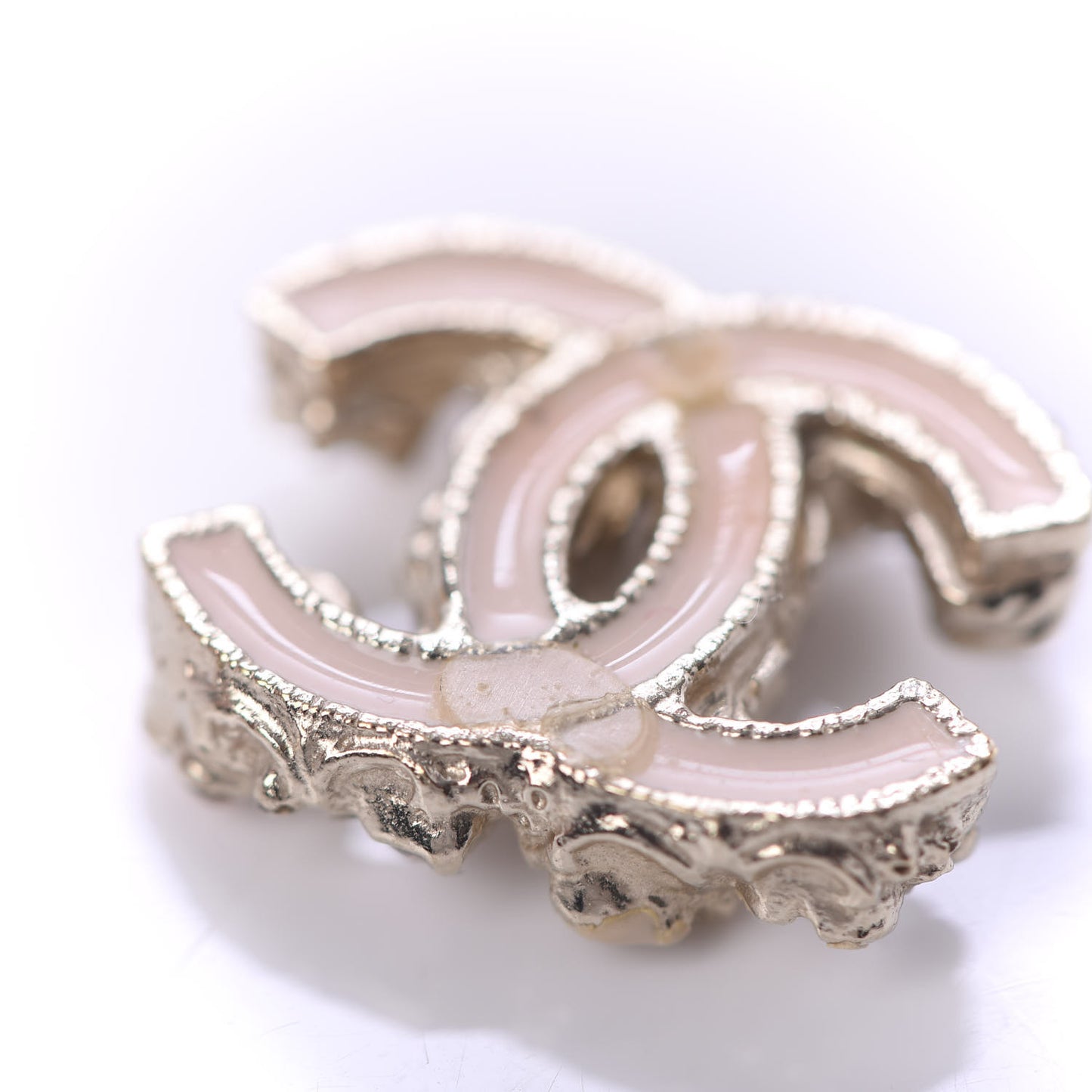Enamel Crystal Flower CC Earrings Gold Pink