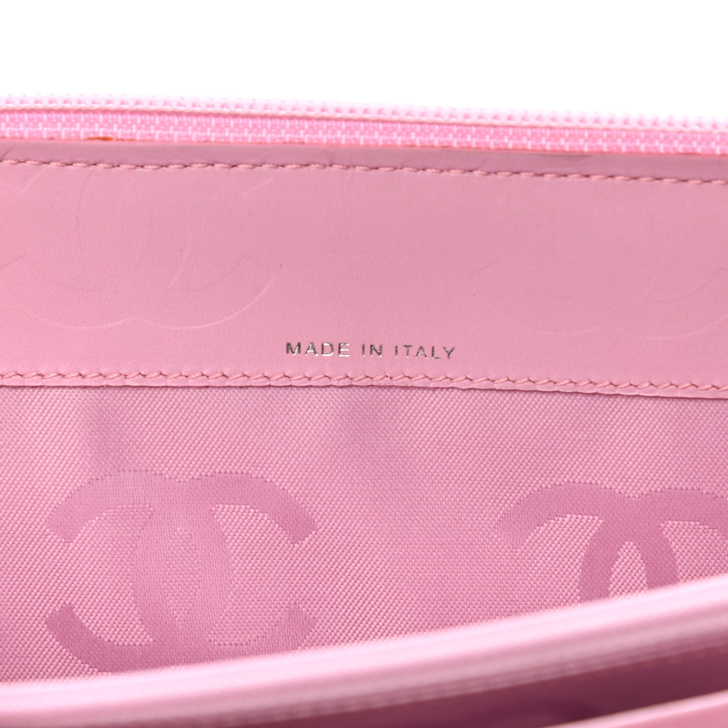 Calfskin Cambon Zip Around Organizer Wallet Pink
