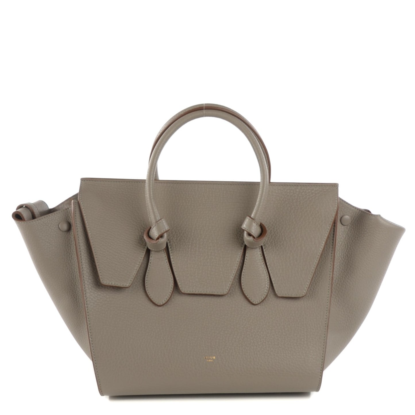 Crisped Calfskin Small Tie Knot Tote Medium Grey