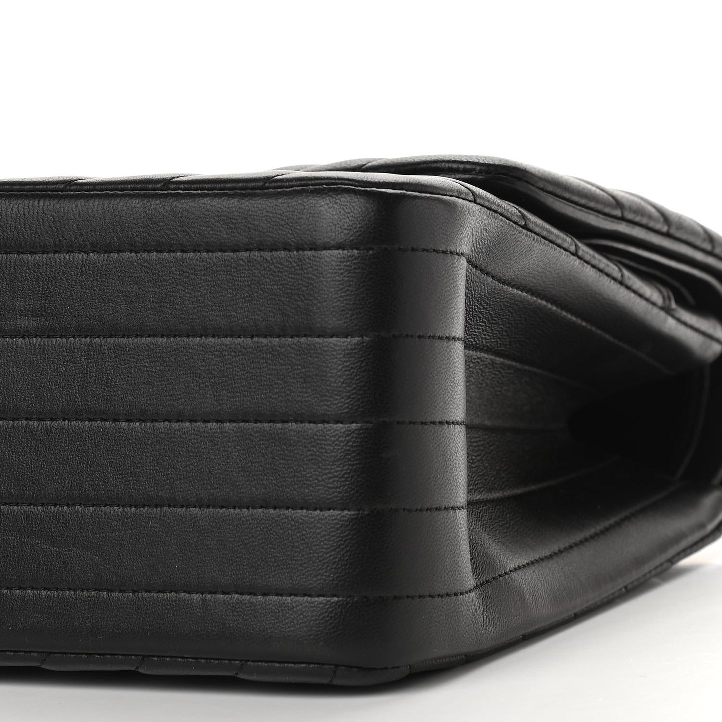 Lambskin Chevron Quilted Jumbo Double Flap So Black