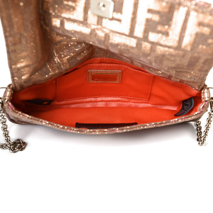 Fendi Metallic Lurex Zucca Mia Pochette Arancio 8 of 17