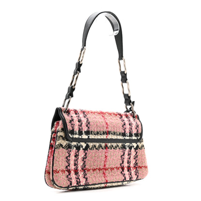 Burberry Tweed Check Shoulder Bag Pink 3 of 15