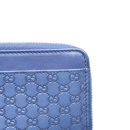 Gucci Microguccissima Zip Around Key Ring Coin Purse Mineral Blue 9 of 11