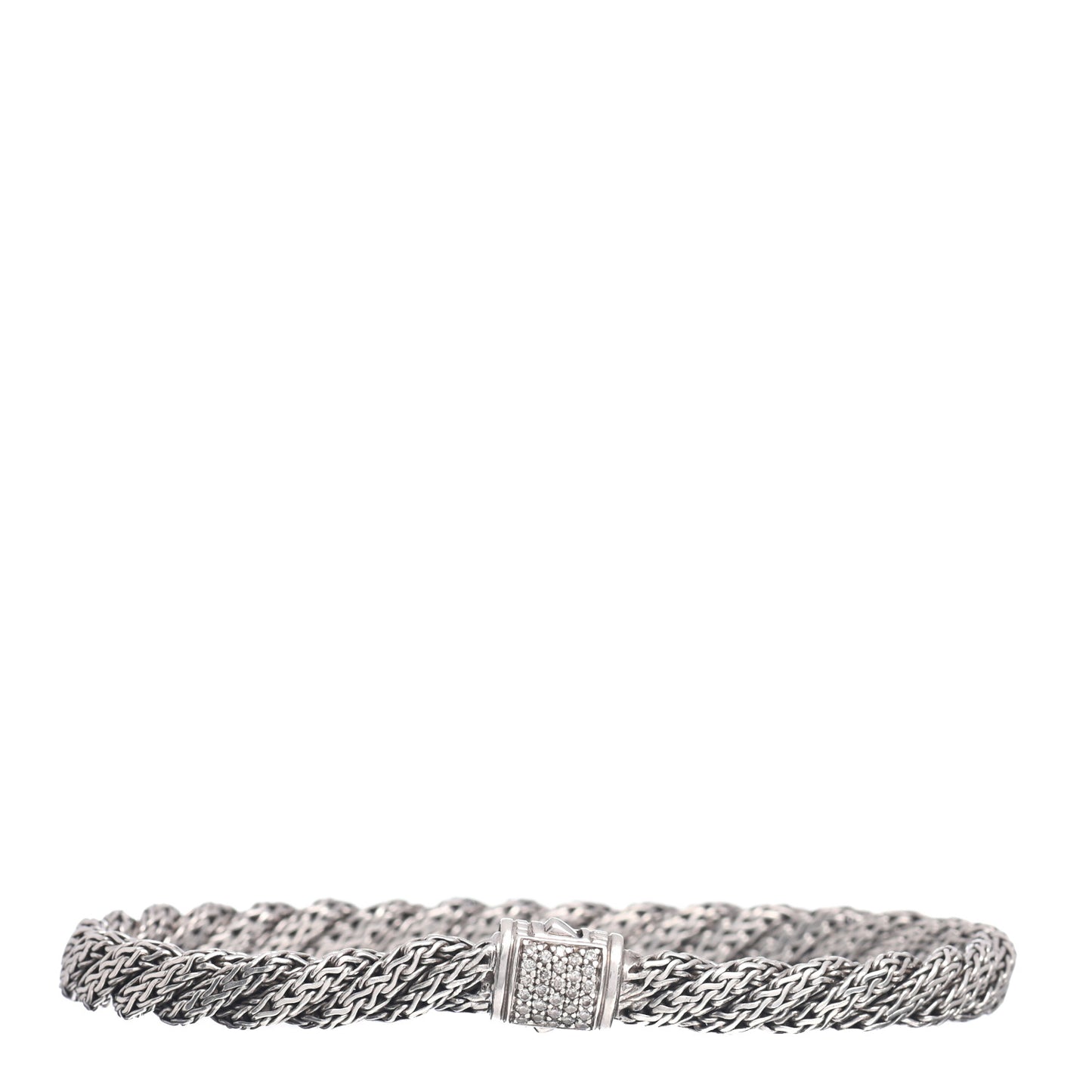 Sterling Silver Diamond 5.5mm Twisted Chain Bracelet