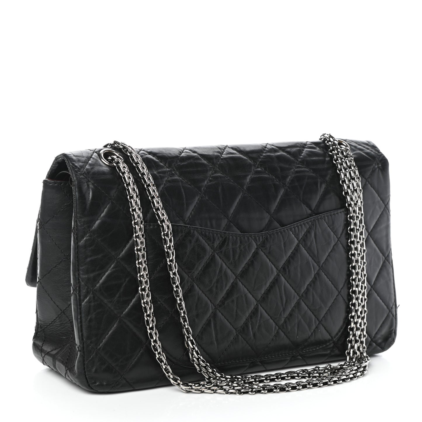 Aged Calfskin Quilted 2.55 Reissue 227 Flap Black