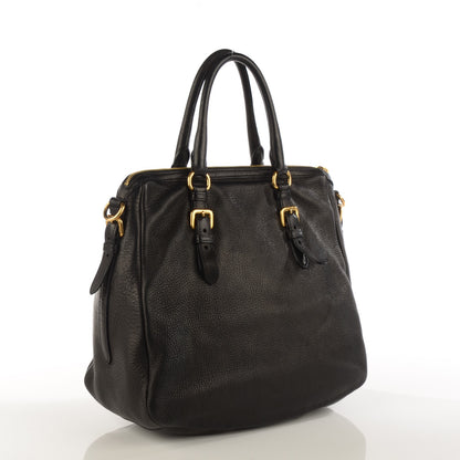 Prada Cervo Deerskin Zip Tote Nero Black 3 of 9