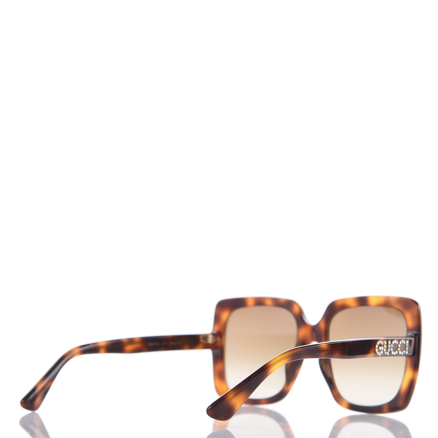 Gucci Crystal Square Frame Sunglasses GG0418S Tortoiseshell 4 of 8