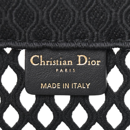 Christian Dior Mesh Embroidered Book Tote Black 6 of 10