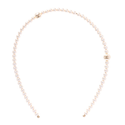 Chanel Pearl CC Headband Ivory 3 of 5