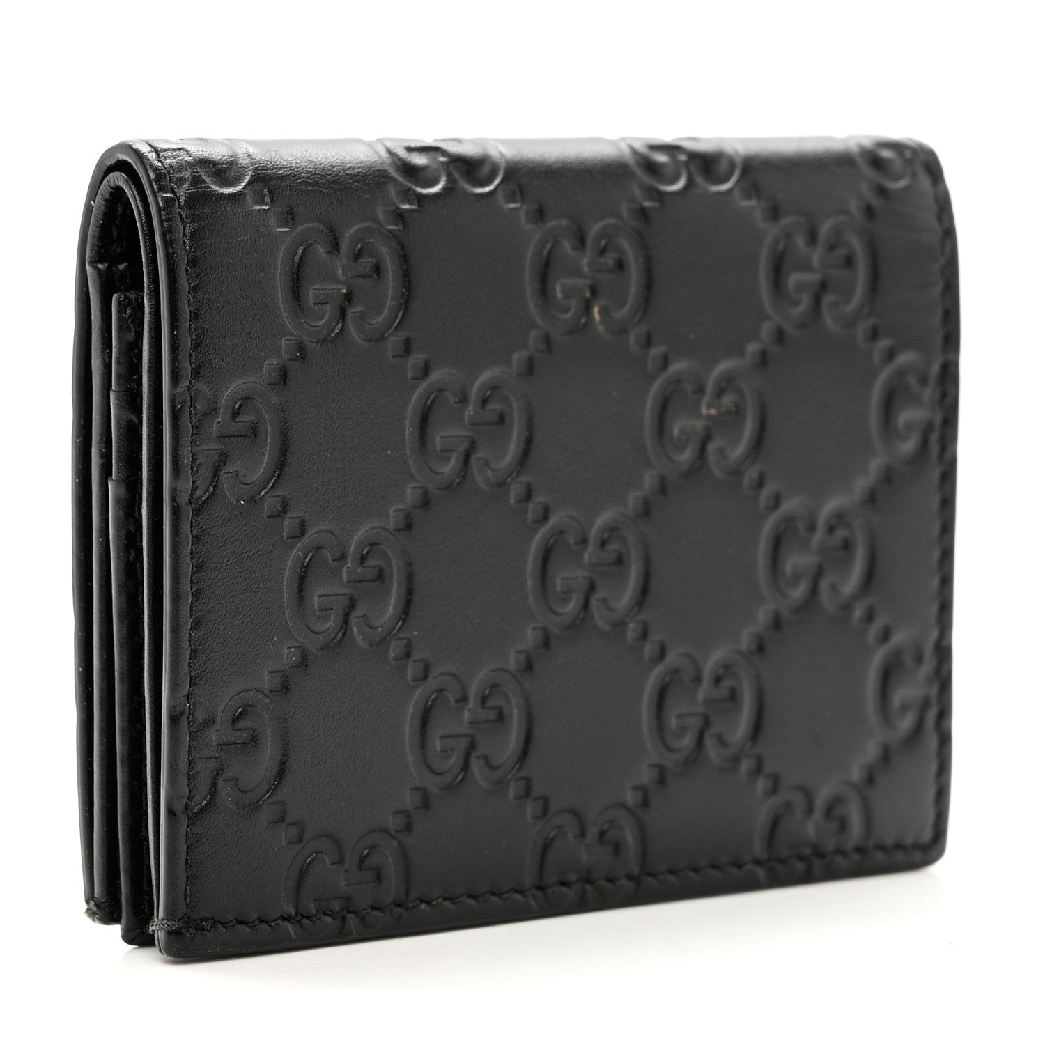 Gucci Guccissima Card Case Wallet Black 2 of 8