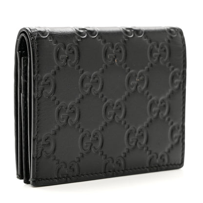 Gucci Guccissima Card Case Wallet Black 2 of 8
