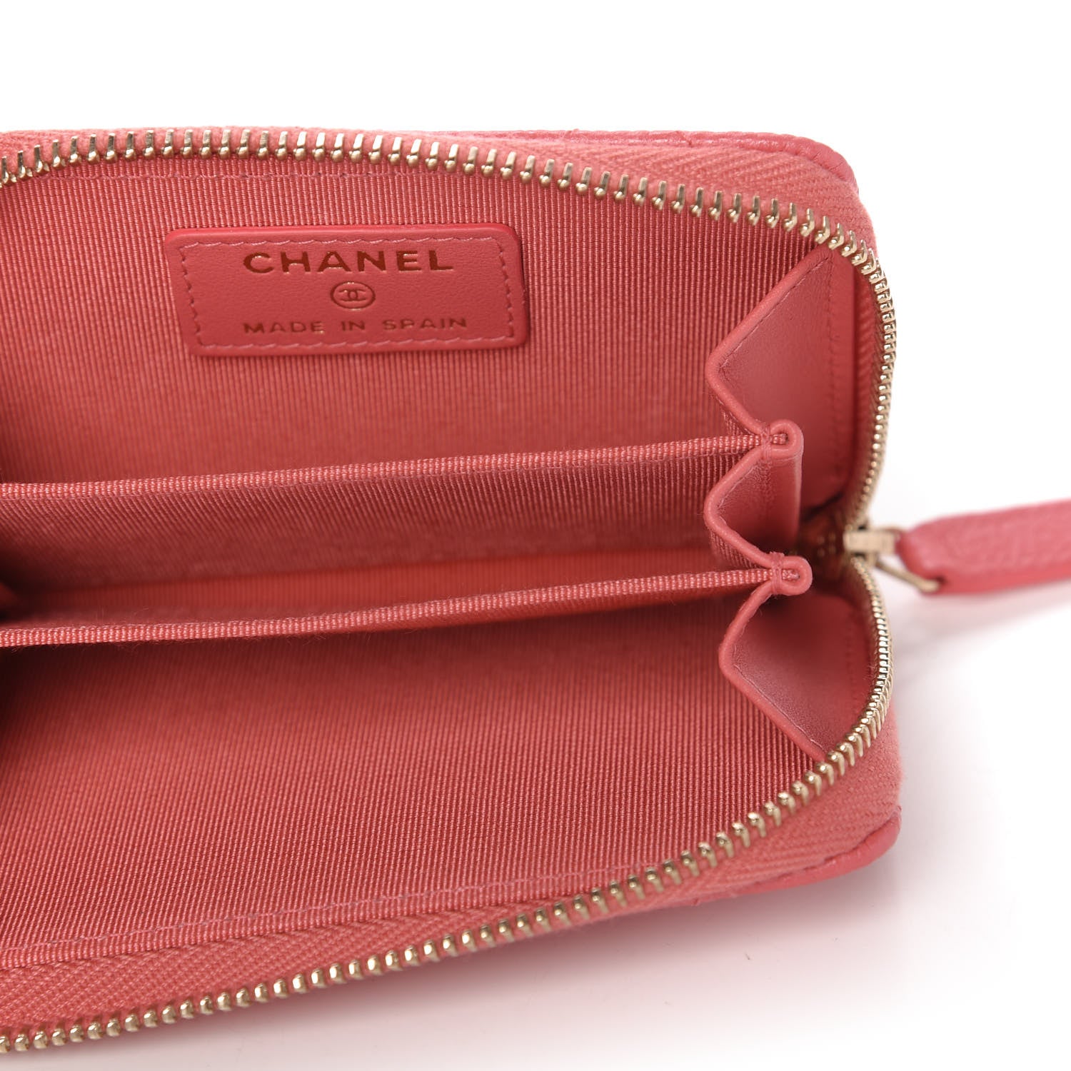 Chanel Caviar Quilted Zip Coin Purse Pink 4 of 6