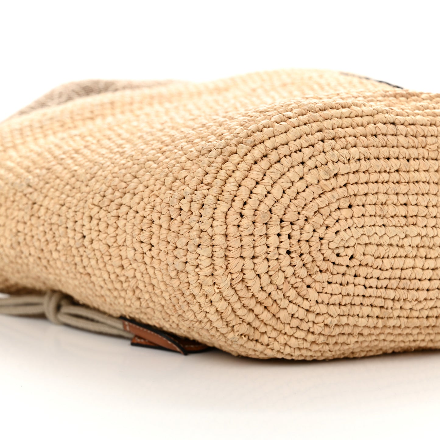 Calfskin Raffia Anagram Paulas Ibiza Pochette Bag Natural Tan