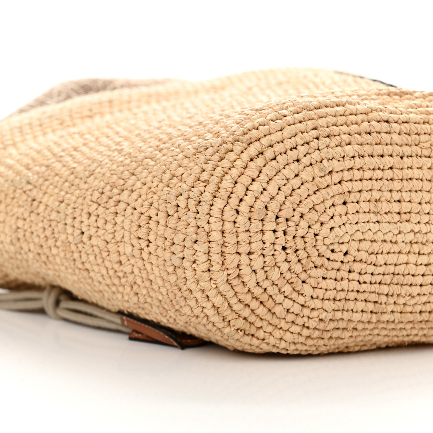 Loewe Calfskin Raffia Anagram Paulas Ibiza Pochette Bag Natural Tan 9 of 13