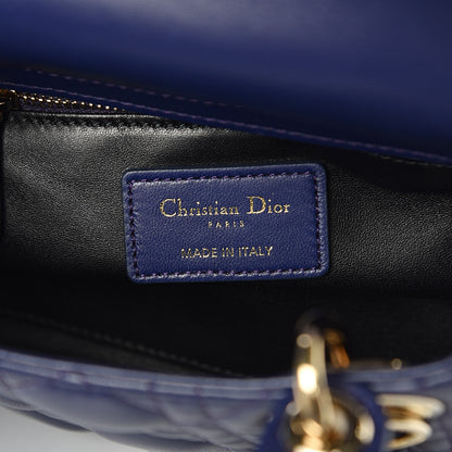 Christian Dior Lambskin Cannage Crystal Mini Lady Dior Navy Blue 6 of 11