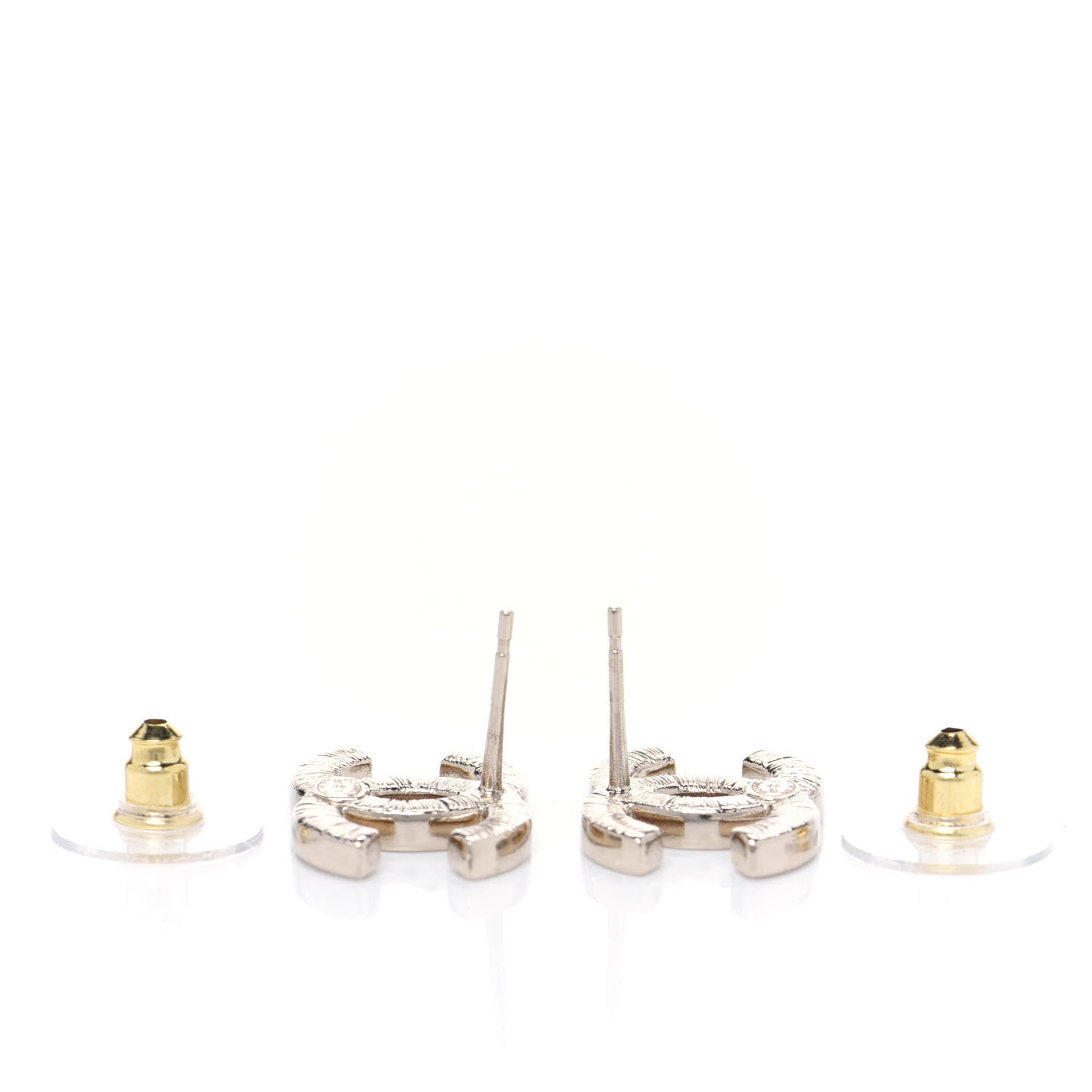 Chanel Crystal CC Earrings Gold 3 of 3