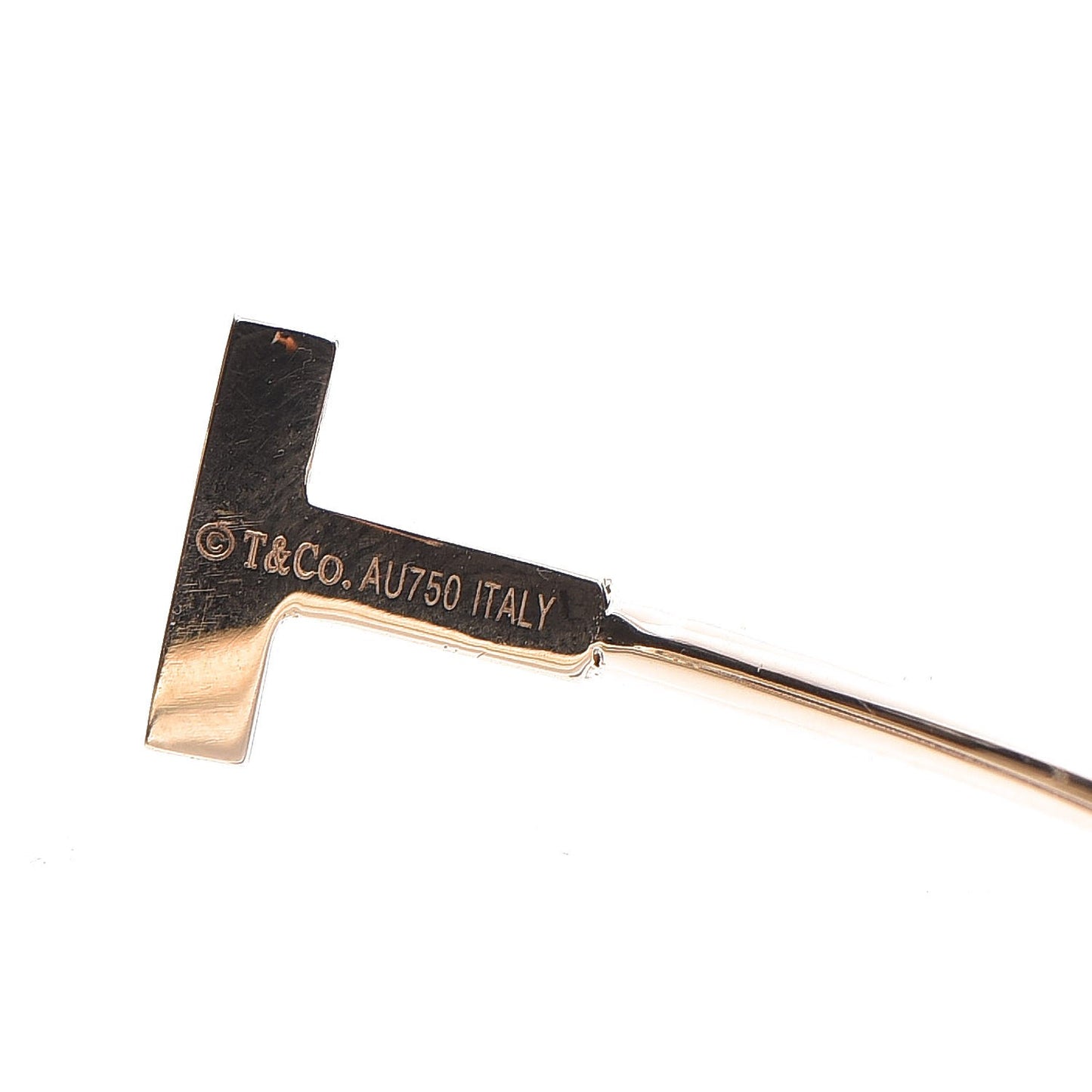 18K Yellow Gold Diamond T Wire Bracelet