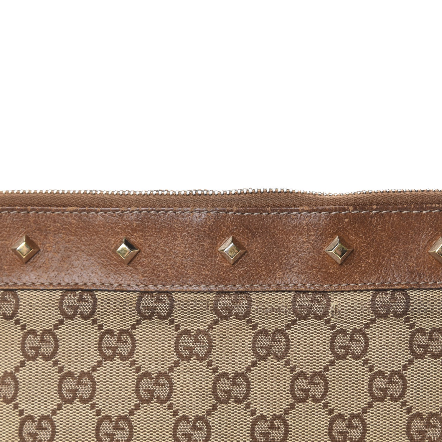 Gucci Monogram Studded Messenger Brown 13 of 19