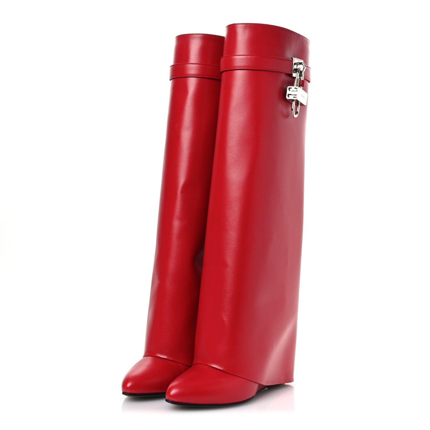 Givenchy Calfskin Shark Lock Pant Boots 40 Red 4 of 13