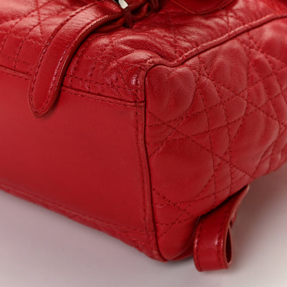 Christian Dior Lambskin Cannage Small Stardust Backpack Red 4 of 12