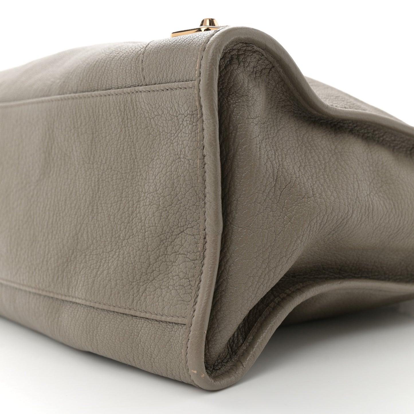 Chevre Gold Metallic Edge Hardware City Gris Taupe