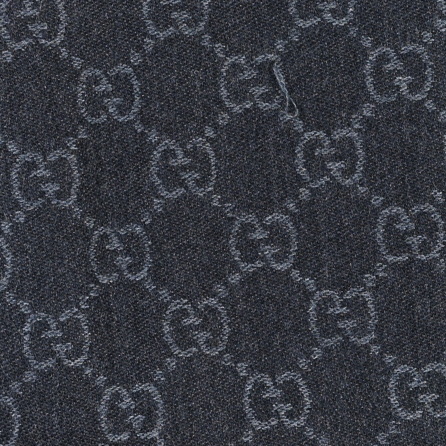 Gucci Wool Jacquard GG Monogram Sten Fringe Scarf Anthracite Black 5 of 5